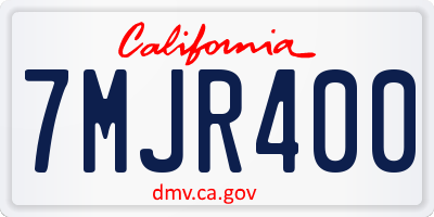 CA license plate 7MJR400