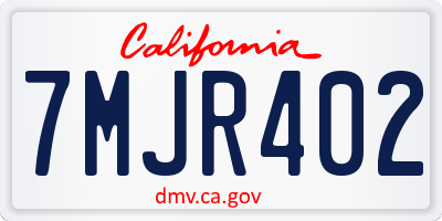 CA license plate 7MJR402