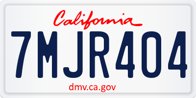 CA license plate 7MJR404