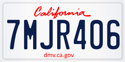 CA license plate 7MJR406