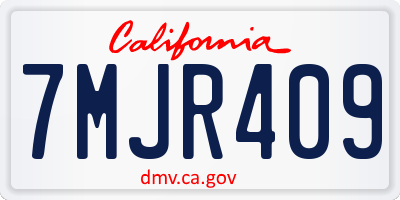 CA license plate 7MJR409