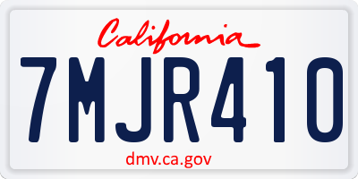 CA license plate 7MJR410
