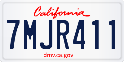 CA license plate 7MJR411