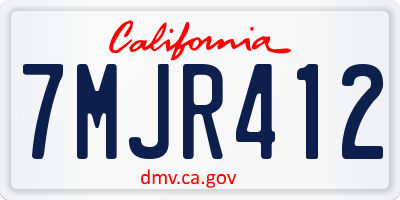 CA license plate 7MJR412
