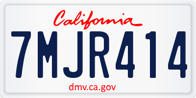 CA license plate 7MJR414
