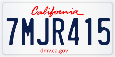 CA license plate 7MJR415