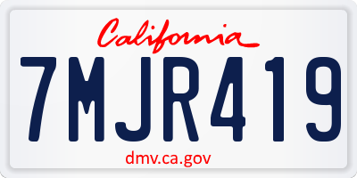 CA license plate 7MJR419