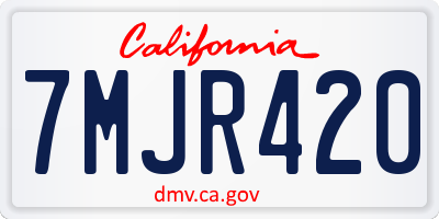 CA license plate 7MJR420