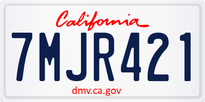 CA license plate 7MJR421