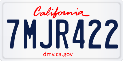 CA license plate 7MJR422