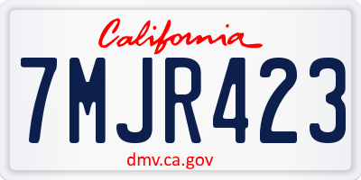 CA license plate 7MJR423