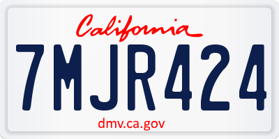 CA license plate 7MJR424