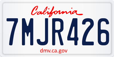 CA license plate 7MJR426