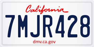 CA license plate 7MJR428