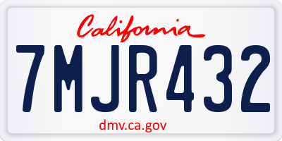 CA license plate 7MJR432