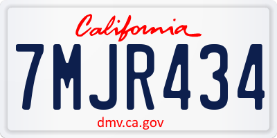 CA license plate 7MJR434