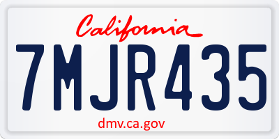 CA license plate 7MJR435