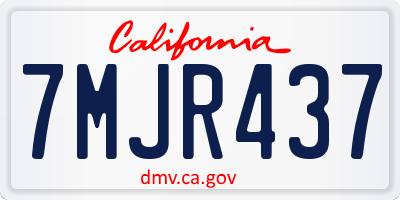 CA license plate 7MJR437