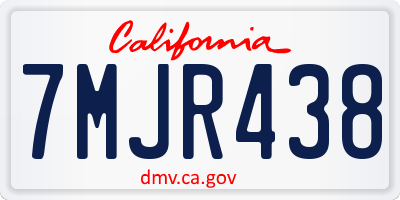 CA license plate 7MJR438