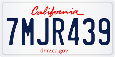 CA license plate 7MJR439