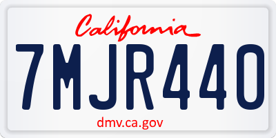 CA license plate 7MJR440