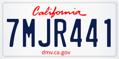 CA license plate 7MJR441