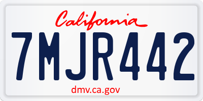 CA license plate 7MJR442