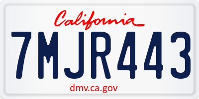 CA license plate 7MJR443