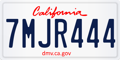 CA license plate 7MJR444