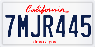 CA license plate 7MJR445