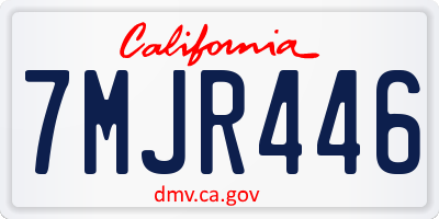 CA license plate 7MJR446