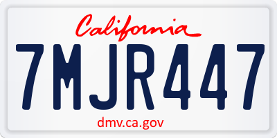 CA license plate 7MJR447