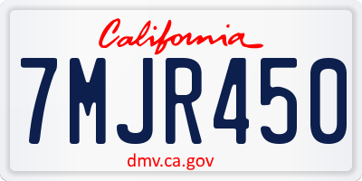 CA license plate 7MJR450