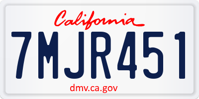 CA license plate 7MJR451