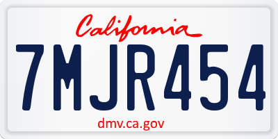 CA license plate 7MJR454