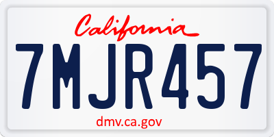 CA license plate 7MJR457