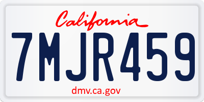 CA license plate 7MJR459