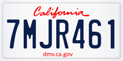 CA license plate 7MJR461