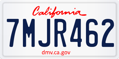 CA license plate 7MJR462