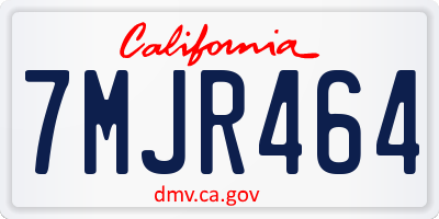 CA license plate 7MJR464