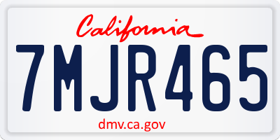 CA license plate 7MJR465