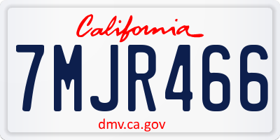 CA license plate 7MJR466