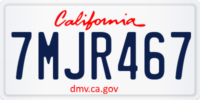 CA license plate 7MJR467