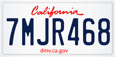 CA license plate 7MJR468