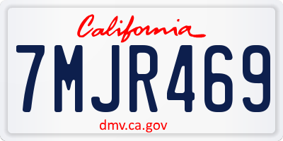 CA license plate 7MJR469