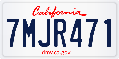 CA license plate 7MJR471