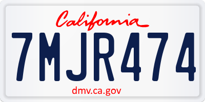 CA license plate 7MJR474