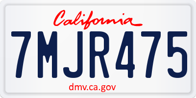 CA license plate 7MJR475