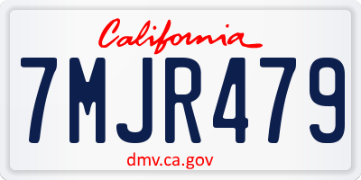 CA license plate 7MJR479