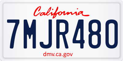 CA license plate 7MJR480